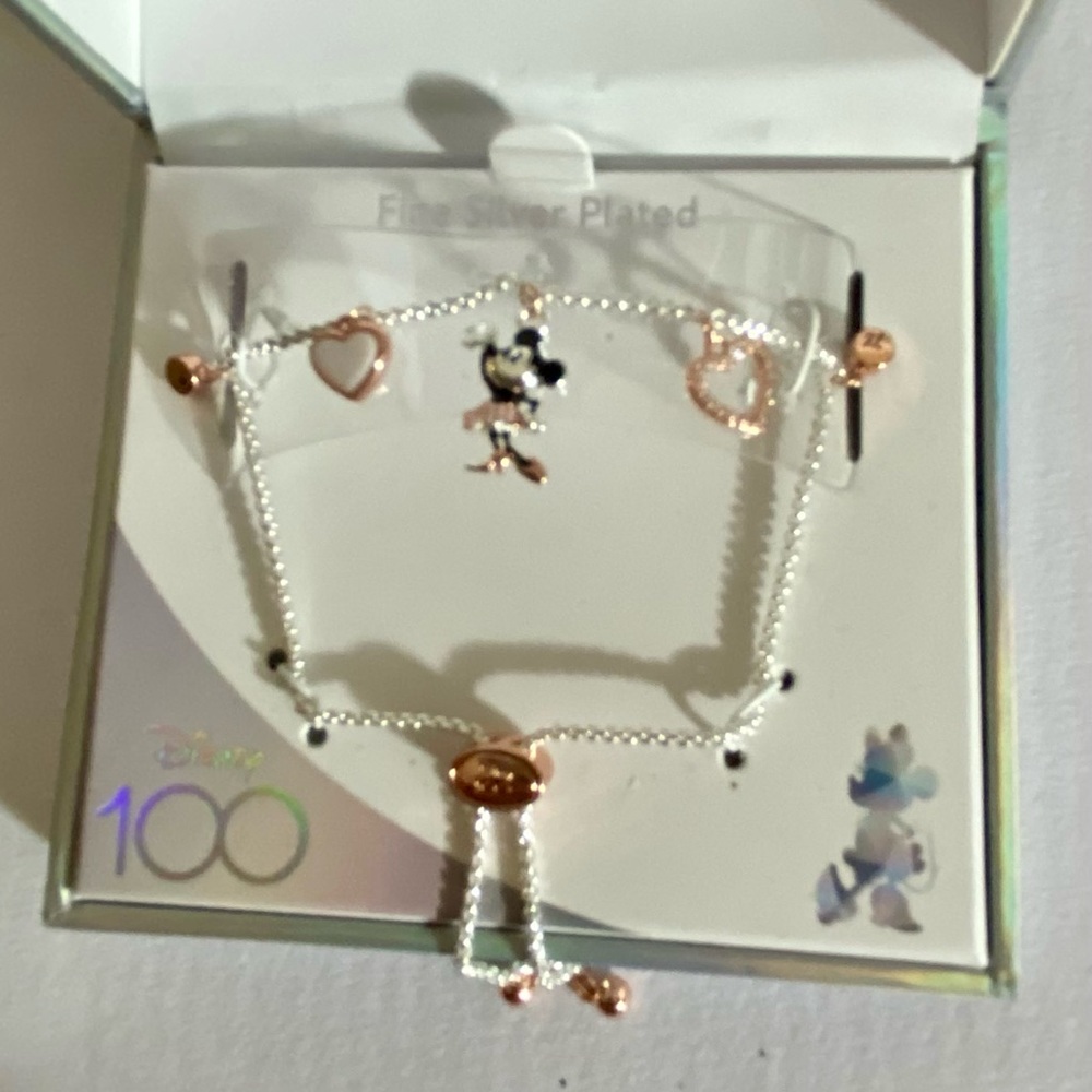 Disney 100th silver plated bracelet